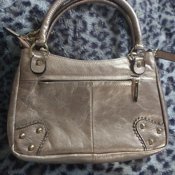 Claudio Ferrici | Mini Moto Bag Champaing Color Leather with Gold Hardware - Picture 2 of 13